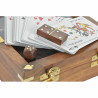 Wooden Game DKD Home Decor Sheesham Brown Golden 17 x 17 x 5,5 cm 4 Pieces,,,