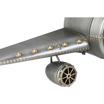 Wall Clock Home ESPRIT Golden Silver Metal Aeroplane Vintage 143 x 20 x 46 cm,,,