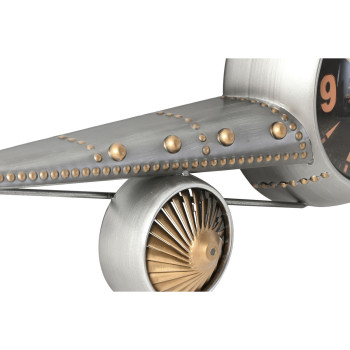 Wall Clock Home ESPRIT Golden Silver Metal Aeroplane Vintage 114 x 11 x 40 cm,,,
