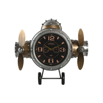 Wall Clock Home ESPRIT Golden Silver Metal Aeroplane Vintage 50 x 10,5 x 49,5 cm,,,