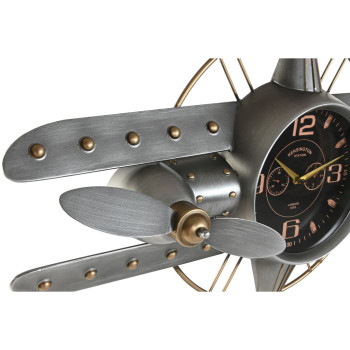 Wall Clock Home ESPRIT Golden Silver Metal Aeroplane Vintage 77,5 x 15 x 46 cm,,,