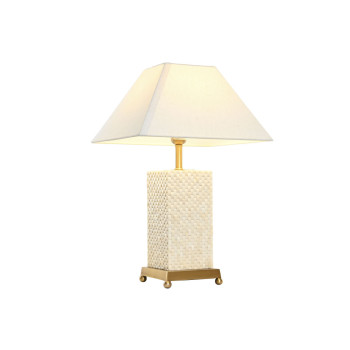 Stalinė lempa Home ESPRIT Balta Rusvai gelsva Auksinis 50 W 220 V,,,
