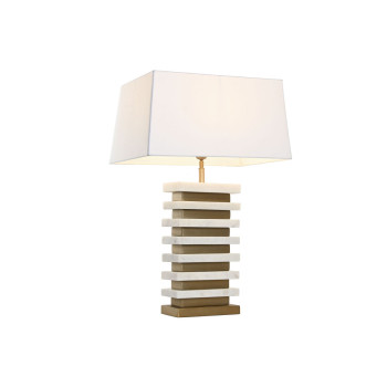 Stalinė lempa Home ESPRIT Balta Auksinis 50 W 220 V,,,