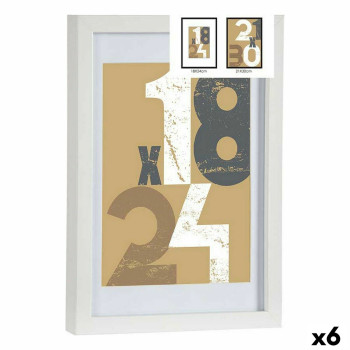 Photo frame 668826-WHITE White Glass MDF Wood (6 Units),,,