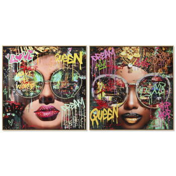 Canvas Home ESPRIT polystyrene Canvas 82 x 4 x 82 cm,,,