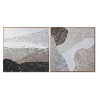 Painting Home ESPRIT Wood Canvas 123 x 4,3 x 123 cm 122,6 X 4,3 X 122,6 CM,,,