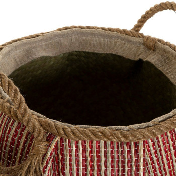 Universaalne korv DKD Home Decor Sinine Punane Naturaalne Looduslik kiud (2 Ühikut),,,