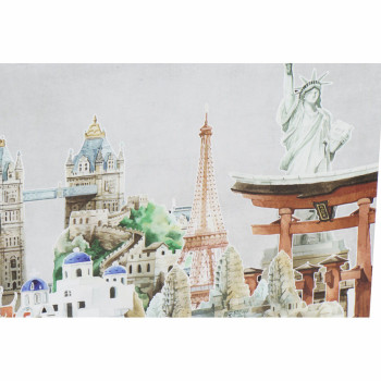 Canvas DKD Home Decor Canvas MDF Wood 90 x 2 x 30 cm,,,