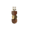 Candleholder DKD Home Decor 10 x 10 x 40,5 cm Crystal Golden Brown Aluminium Mango wood,,,