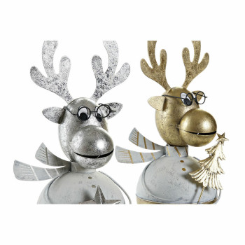 Jõuluehe DKD Home Decor Metall Põhjapõder (14 x 13 x 27 cm) (2 pcs),,,