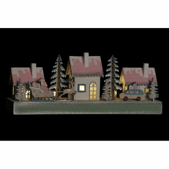Jõuluehe DKD Home Decor Puit Maja (2 pcs) (30 x 6 x 12 cm),,,