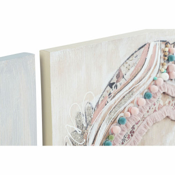 Canvas DKD Home Decor Pinewood Canvas 90 x 3,7 x 90 cm,,,