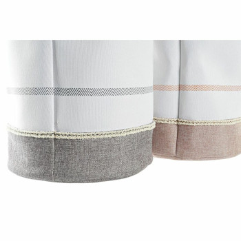 Laundry basket DKD Home Decor Grey Pink Polyester (39 x 39 x 41 cm) (2 Units),,,