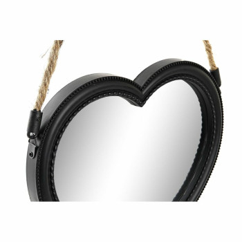 Набор зеркал DKD Home Decor Зеркало Сердце Чёрный PP 2 штук (27 x 3 x 27 cm)