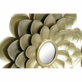 Spoguļu Komplekts DKD Home Decor spogulis Šampanietis Bronza Balts PP 2 gb. (35 x 1,5 x 35 cm),,,