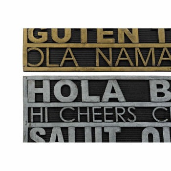 Durų kilimėlis DKD Home Decor Sidabras Auksinis Guma 2 vnt. Miesto (75 x 45 x 0,5 cm),,,