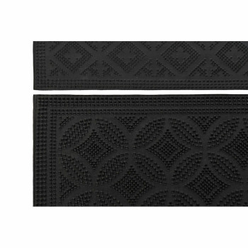 Дверной Коврик DKD Home Decor Чёрный Резина 2 штук (60 x 40 x 0,3 cm)