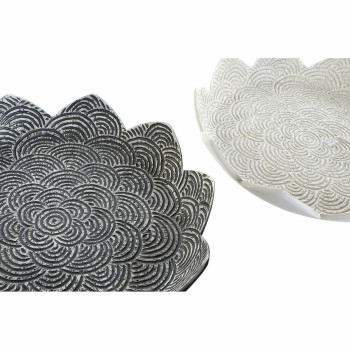 Puošmena DKD Home Decor Balta Juoda Rusvai gelsva Pilka Derva 39 x 39 x 7 cm (2 vnt.),,,