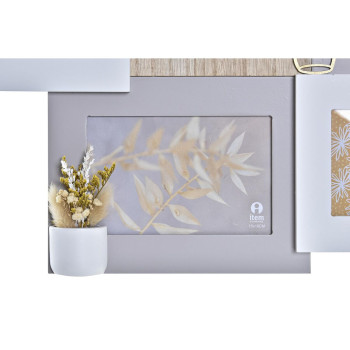 Photo frame DKD Home Decor Love Home Wood Flower Natural (46 x 3 x 39 cm) (2 Units),,,
