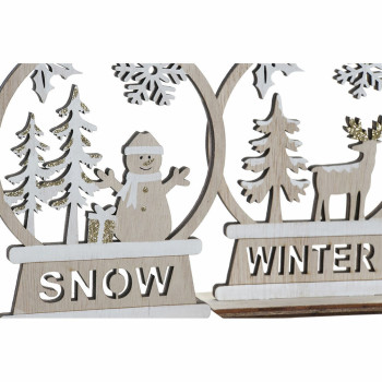 Jõuluehe DKD Home Decor Puit Põhjapõder (12 x 4 x 15 cm) (2 Ühikut),,,