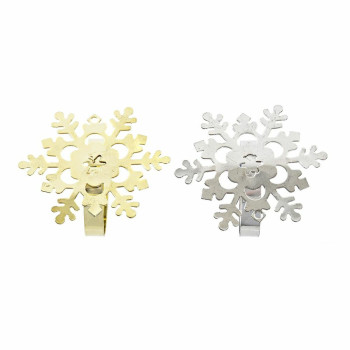 Salvräti hoidja DKD Home Decor Komplekt Metall Lumehelbed (5 x 5 x 17 cm) (2 Ühikut),,,