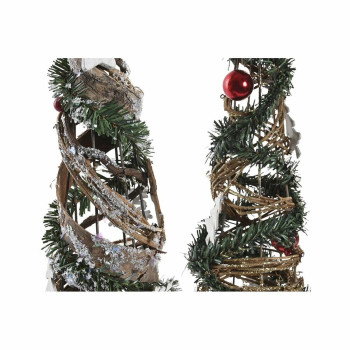 Jõulupuu DKD Home Decor Naturaalne Punane Metall Roheline (14 x 14 x 51 cm) (2 Ühikut),,,
