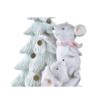 Jõuluehe DKD Home Decor Hiir Vaik (13 x 8,5 x 16 cm) (2 Ühikut),,,