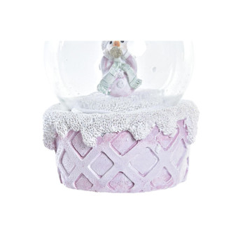 Lumivalgekesest nukk DKD Home Decor Valge Roosa 7 x 7 x 9 cm (2 Ühikut),,,