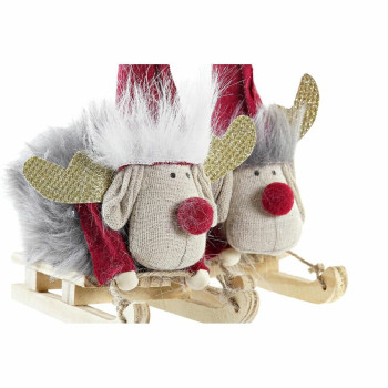Jõuluehe DKD Home Decor Polüester Põhjapõder (15 x 5,5 x 16,5 cm) (2 Ühikut),,,