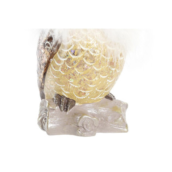 Kalėdų papuošalai DKD Home Decor Pelėda Derva (7,5 x 7,5 x 14 cm) (2 vnt.),,,
