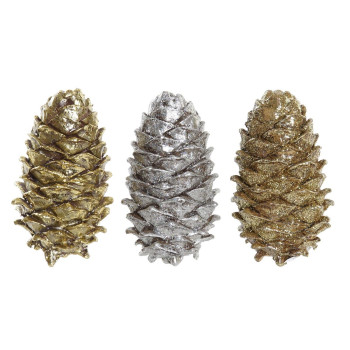 Kalėdų papuošalai DKD Home Decor Ananasas Derva (13 x 7,5 x 7,5 cm) (3) (3 vnt.),,,