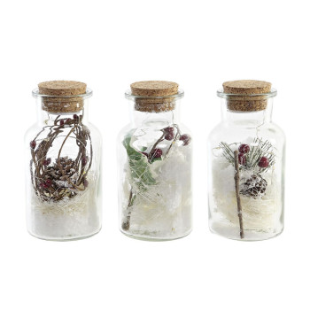 Valgustikaunistus DKD Home Decor Jõulud Naturaalne (6 x 6 x 14 cm) (3 Ühikut),,,