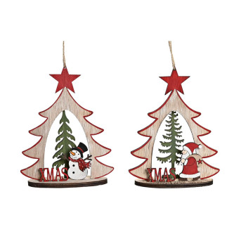 Kalėdų papuošalai DKD Home Decor Medžio (2 vnt.) (14 x 6 x 18 cm),,,
