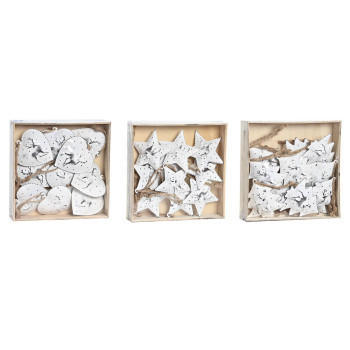 Kalėdinių papuošimų rinkinys DKD Home Decor Metalinis (12 x 12 x 3 cm) (3 vnt.),,,