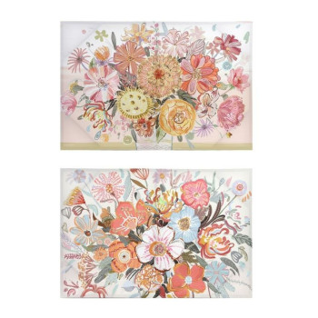 Canvas DKD Home Decor Flowers (2 Units) (90 x 3 x 60 cm),,,