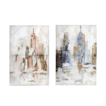 Canvas DKD Home Decor Canvas MDF Wood 90 x 3 x 60 cm 60 x 3 x 90 cm,,,
