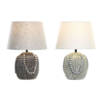 Stalinė lempa DKD Home Decor Juoda Audinys Poliesteris Žalia Keramikos dirbinys 220 V 50 W (24 x 24 x 34 cm) (2 vnt.),,,
