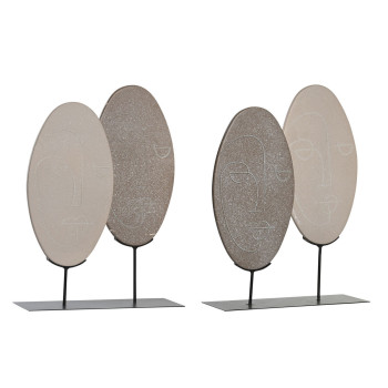 Decorative Figure DKD Home Decor Beige Light brown Modern 27 x 8 x 35,5 cm (2 Units),,,