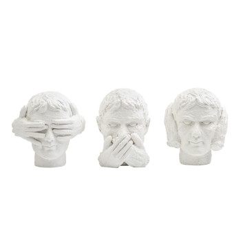 Decorative Figure DKD Home Decor White Neoclassical 14 x 11 x 14 cm (3 Units),,,