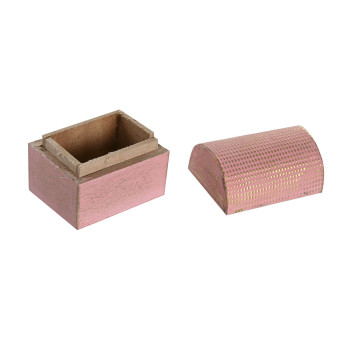 Jewelry box DKD Home Decor Multicolour Metal Mango wood 4 x 5 x 5 cm (12 Units),,,