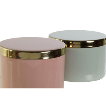 Jewelry box DKD Home Decor Green Coral Iron 13 x 13 x 9 cm (2 Pieces) (2 Units),,,