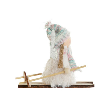 Kalėdų papuošalai DKD Home Decor Balta Pilka Burtininkė 12 x 8 x 10 cm (3 vnt.),,,