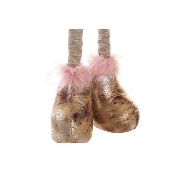 Kalėdų papuošalai DKD Home Decor Balta Rožinė Auksinis Šiaurės elnias 15 x 17 x 50 cm (2 vnt.),,,