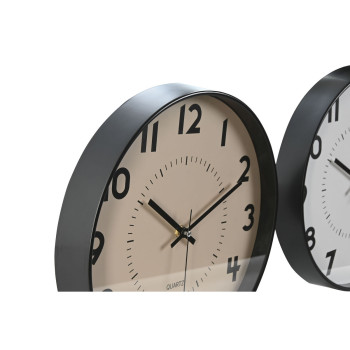 Wall Clock Home ESPRIT White Beige PVC 30 x 4 x 30 cm (2 Units),,,