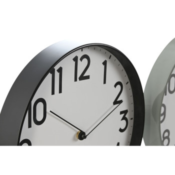 Wall Clock Home ESPRIT Black Grey PVC 30 x 4 x 30 cm (2 Units),,,