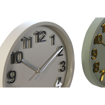 Wall Clock Home ESPRIT Green Grey PVC Urban 30 x 4 x 30 cm (2 Units),,,