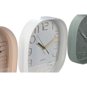 Wall Clock Home ESPRIT White Green PVC 28,5 x 5 x 28,5 cm (3 Units),,,