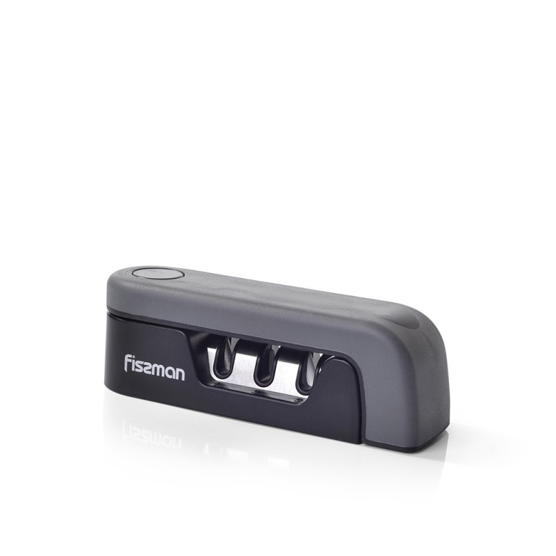 Foldable 3 step knife sharpener 14x4x4.5 cm GREY (diamond, carbide, ceramic)