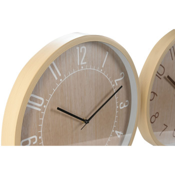 Wall Clock Home ESPRIT Natural PVC 40 x 4 x 40 cm (2 Units),,,