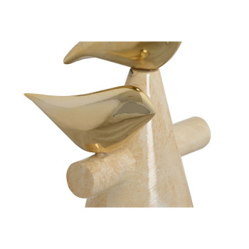 Decorative Figure Home ESPRIT Golden Ivory Birds Romantic 16,5 x 14 x 27 cm,,,